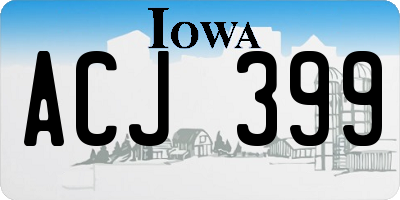 IA license plate ACJ399