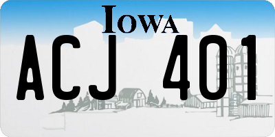 IA license plate ACJ401