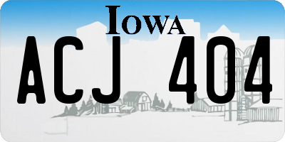 IA license plate ACJ404