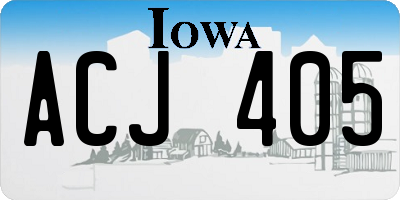 IA license plate ACJ405