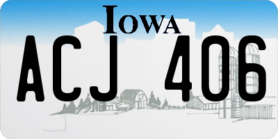 IA license plate ACJ406