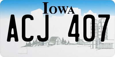 IA license plate ACJ407