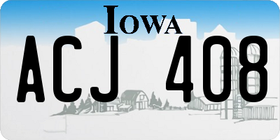 IA license plate ACJ408