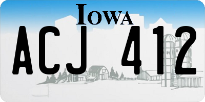 IA license plate ACJ412