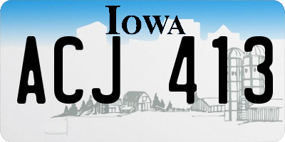 IA license plate ACJ413