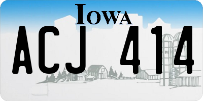 IA license plate ACJ414