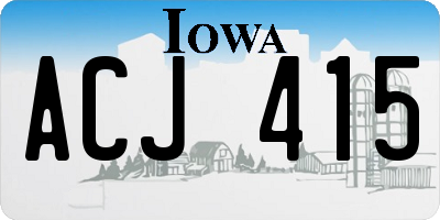 IA license plate ACJ415