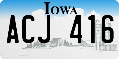 IA license plate ACJ416