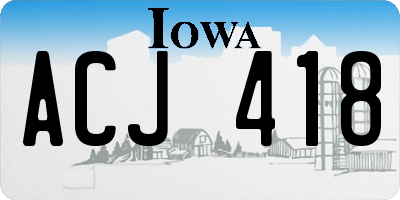 IA license plate ACJ418