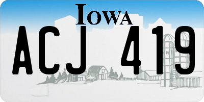 IA license plate ACJ419