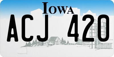 IA license plate ACJ420
