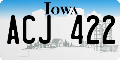 IA license plate ACJ422