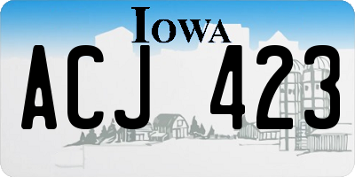 IA license plate ACJ423