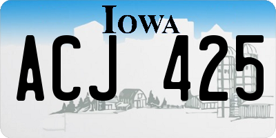 IA license plate ACJ425