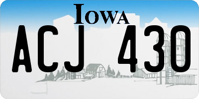 IA license plate ACJ430