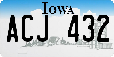 IA license plate ACJ432