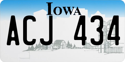 IA license plate ACJ434