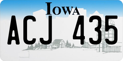 IA license plate ACJ435