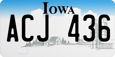 IA license plate ACJ436