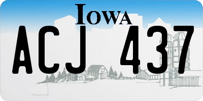 IA license plate ACJ437