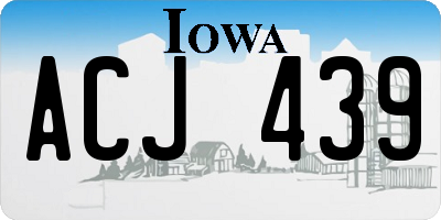 IA license plate ACJ439