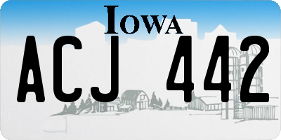IA license plate ACJ442