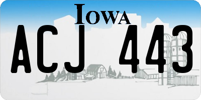 IA license plate ACJ443