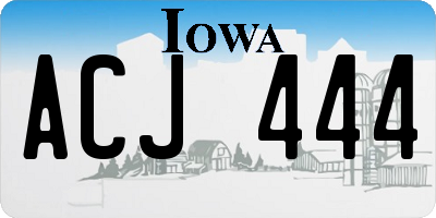 IA license plate ACJ444