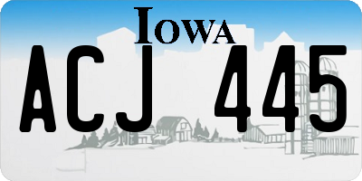 IA license plate ACJ445