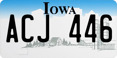 IA license plate ACJ446