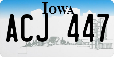 IA license plate ACJ447