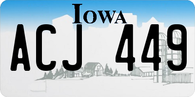 IA license plate ACJ449