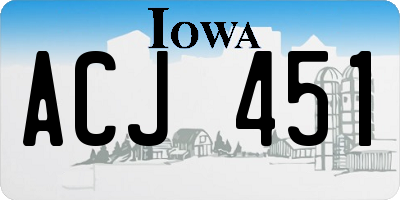 IA license plate ACJ451