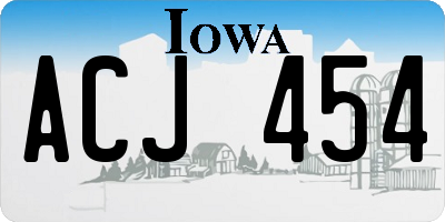 IA license plate ACJ454