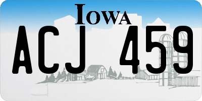 IA license plate ACJ459