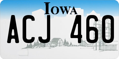 IA license plate ACJ460