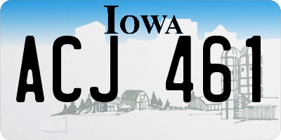 IA license plate ACJ461