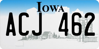 IA license plate ACJ462