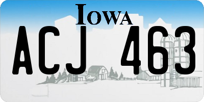 IA license plate ACJ463