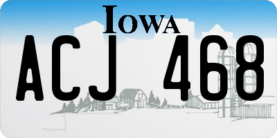 IA license plate ACJ468