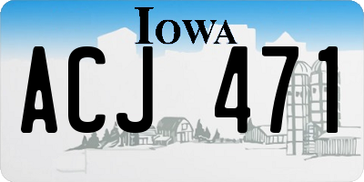 IA license plate ACJ471