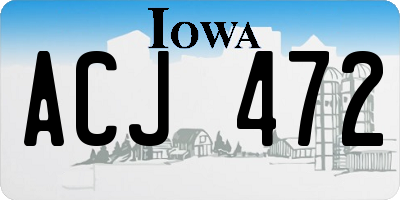 IA license plate ACJ472