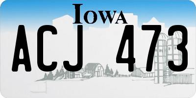 IA license plate ACJ473