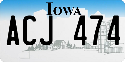IA license plate ACJ474