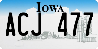 IA license plate ACJ477