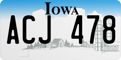 IA license plate ACJ478