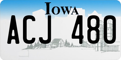 IA license plate ACJ480