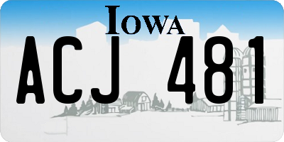 IA license plate ACJ481
