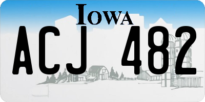 IA license plate ACJ482