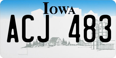 IA license plate ACJ483